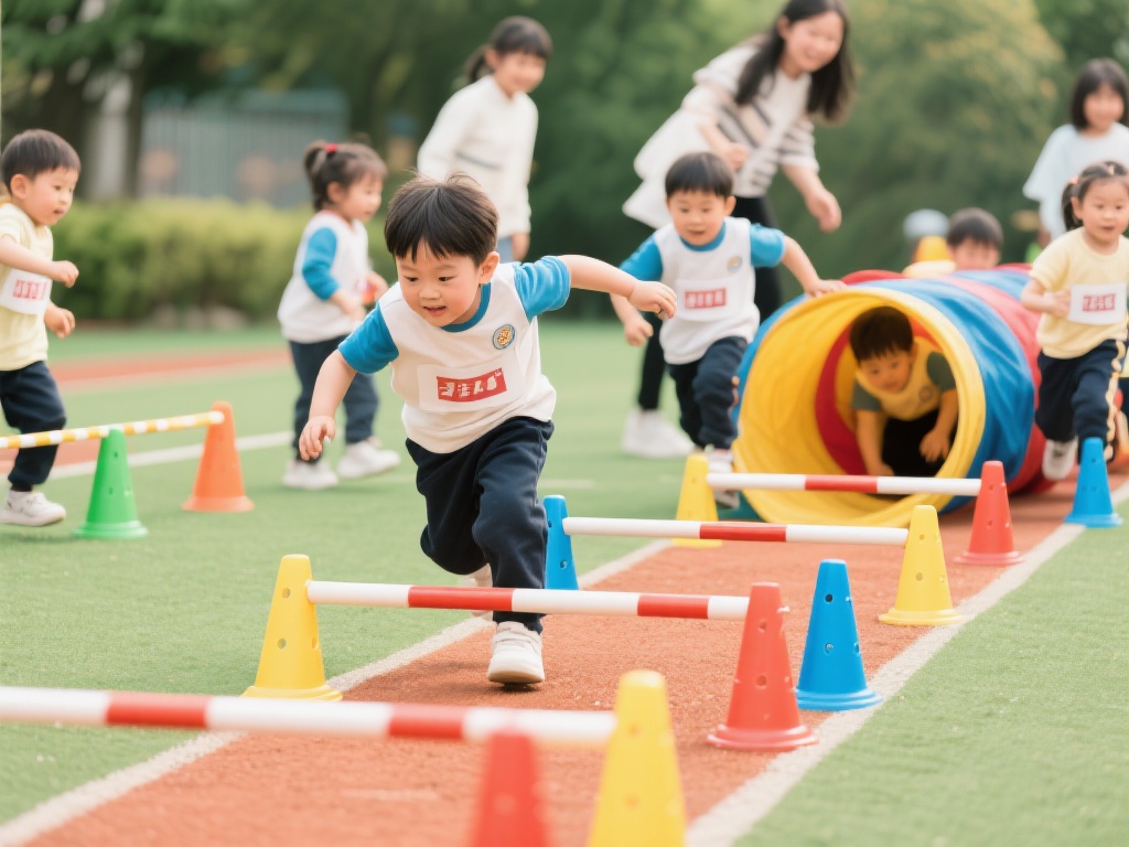 体育游戏萌宝爱运动 (体育游戏萌宝爱运动,活力童年乐不停) 趣味障碍赛:设置一些简单的障碍物,如小跨栏、爬行隧
